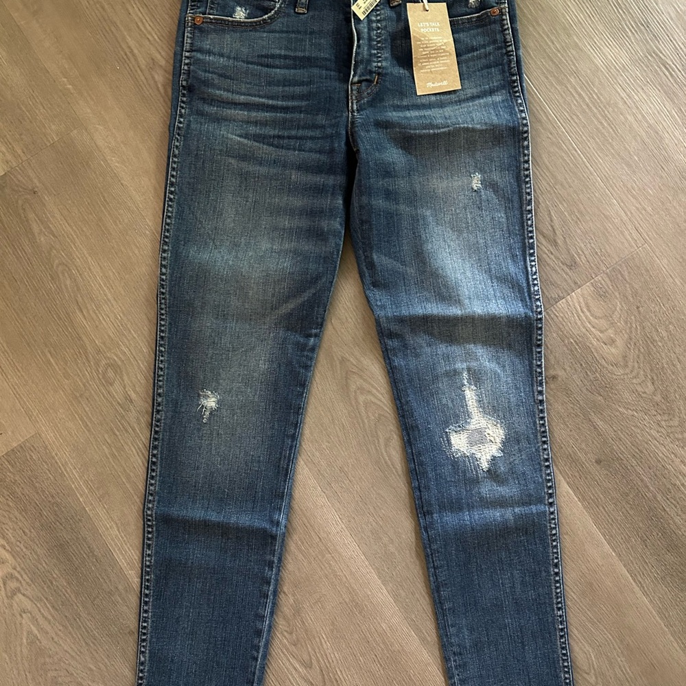 Madewell Blue Skinny Jeans Vintage Distressed
